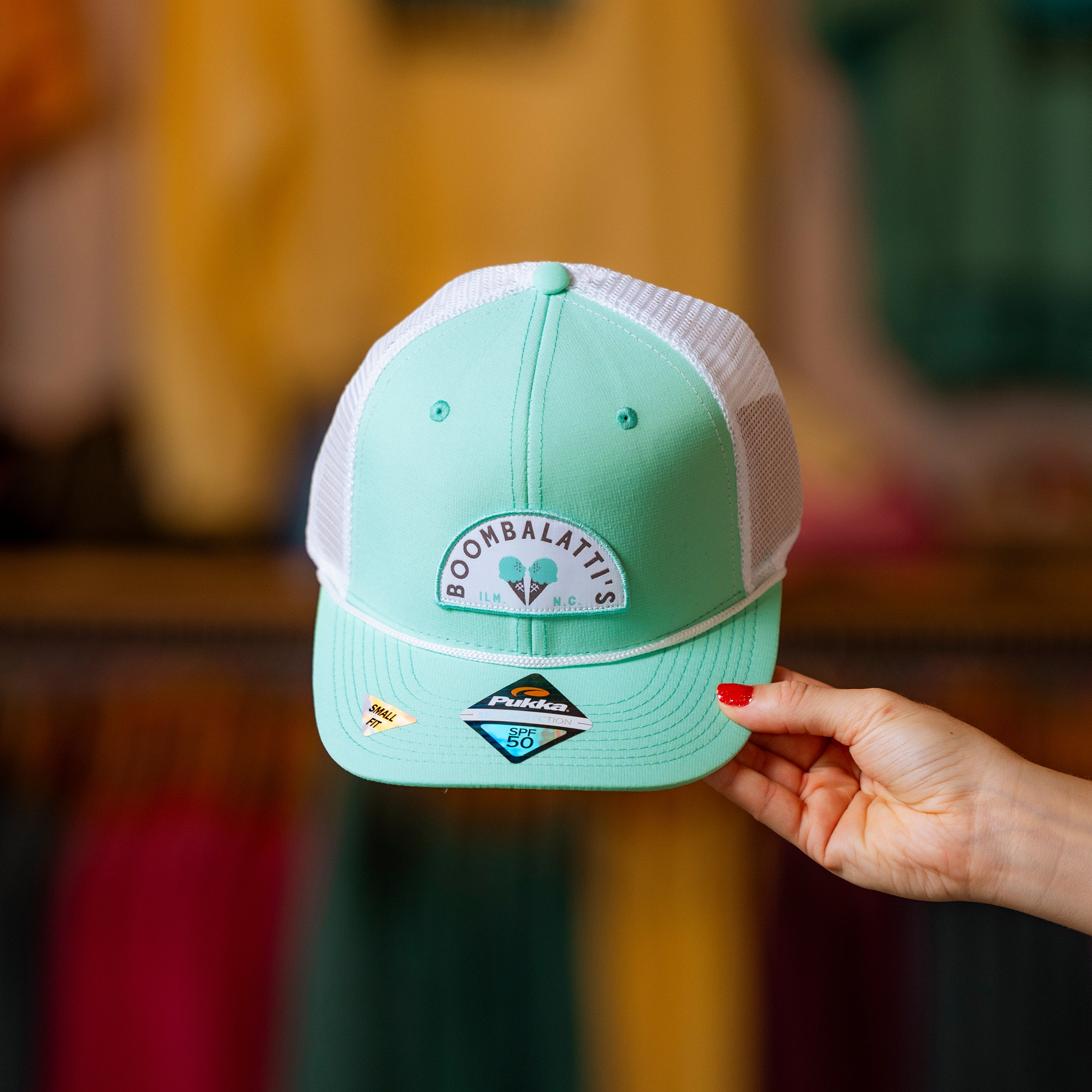 Seafoam Patch Hat w/ White Rope - Youth/Small Sized – Boombalatti's Homemade Ice Cream
