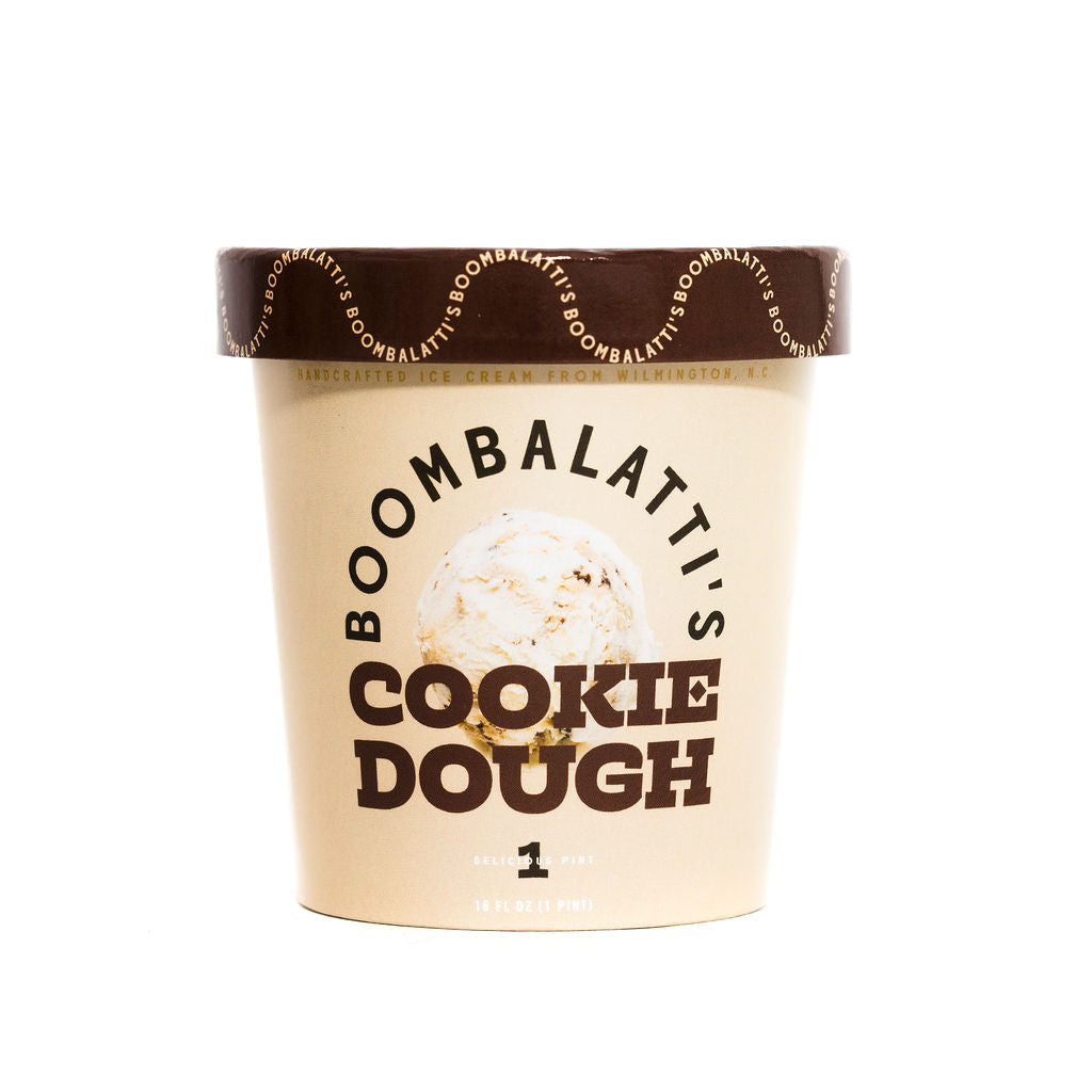 Boombalatti's Cookie Dough Ice Cream  One Delicious Pint – Boombalatti's  Homemade Ice Cream