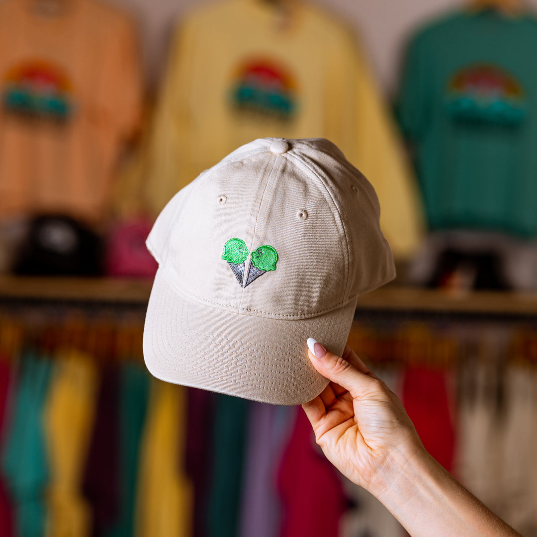 Chocolate Chip Cookie Emoji Embroidered Dad Hat - Low Profile Cotton Twill Cap (Carolina Blue)
