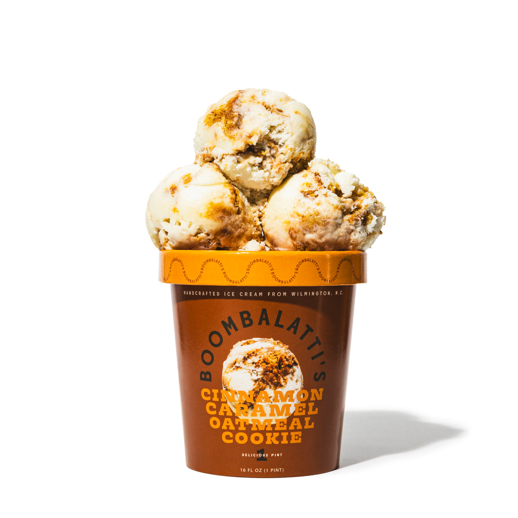 Boombalatti's Cinnamon Caramel Oatmeal Cookie Ice Cream | One