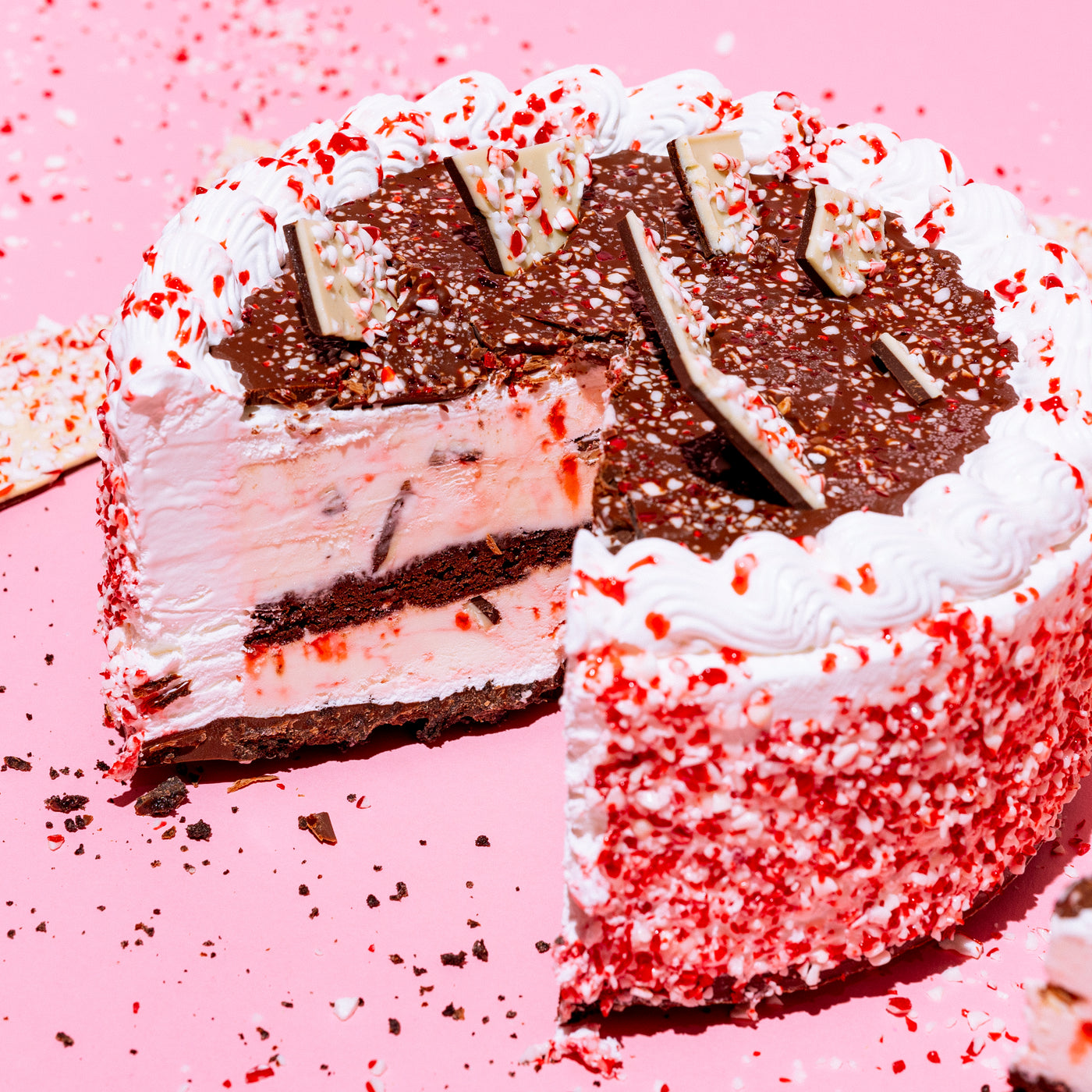 Peppermint Bark Ice Cream Cake - Local Pickup Only